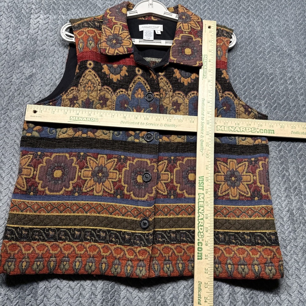 Vintage Coldwater Creek Tapestry Vest Large Southwestern Floral USA Grandma - Picture 7 of 7